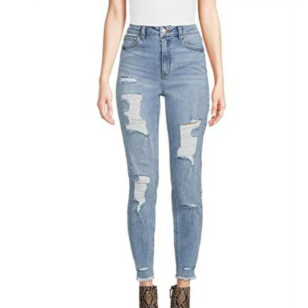 Tinseltown‎ High Rise Distressed Women's Skinny Stretch Jeans Juniors Size 7